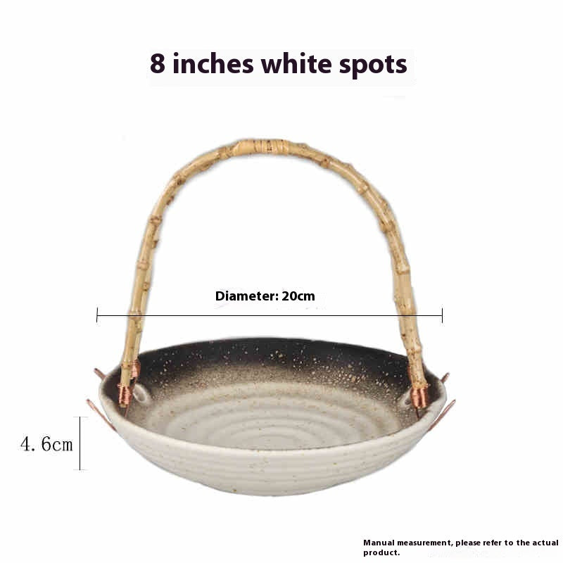 Japanese Cuisine Plate With Handle Basket Plate