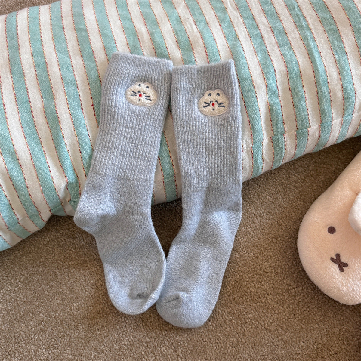 Thickened Winter Wool Socks For Warmth And Cuteness