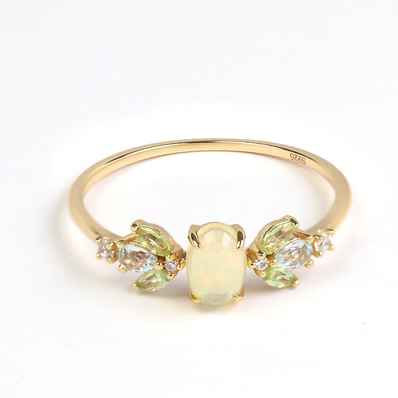 Natural Aobao Ring Horse Eye Olivine High-grade Feeling