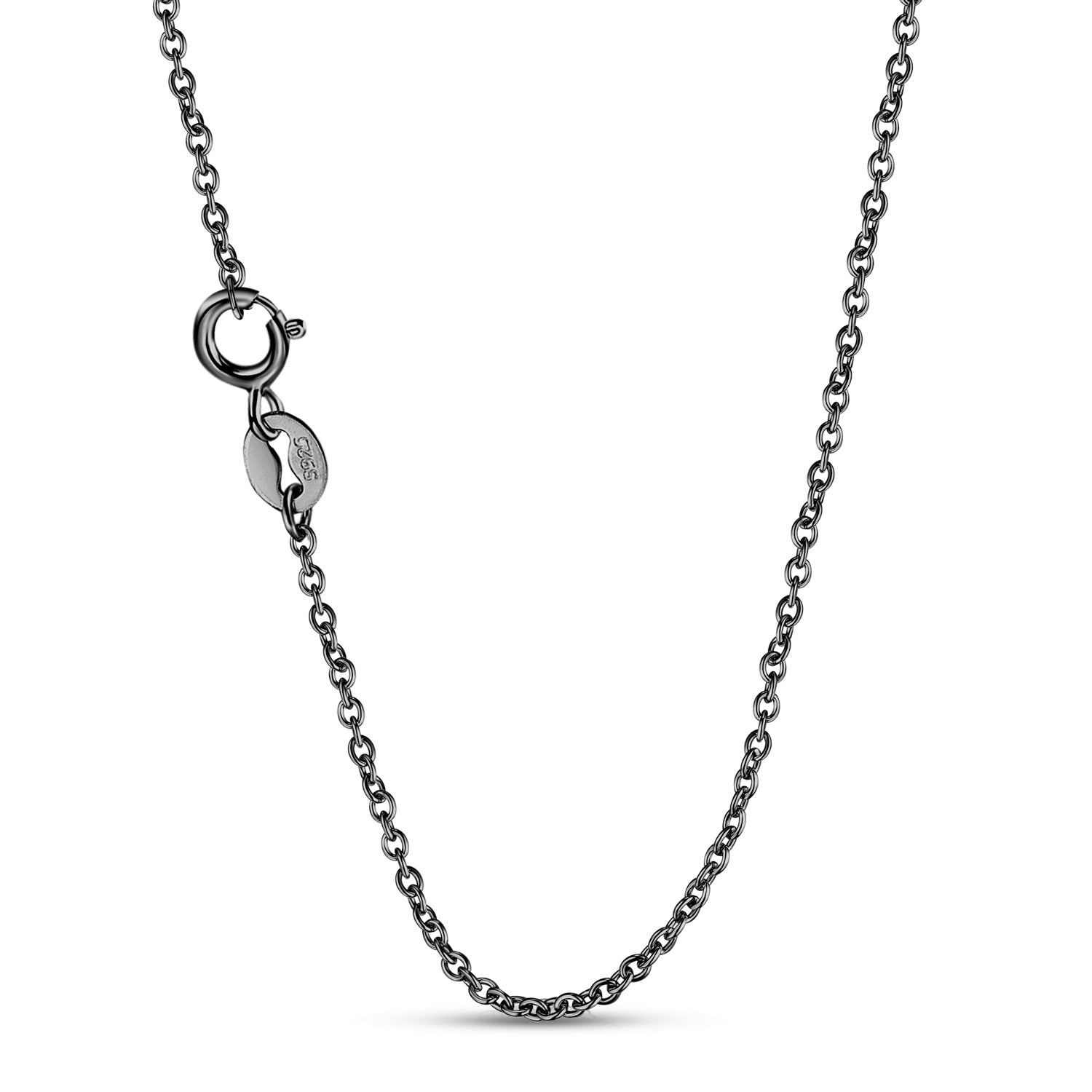 Heart Shaped Skull Pendant S925 Sterling Silver Electroplated Black Gold Necklace