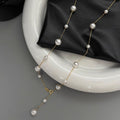 Elegant Long Pearl Necklace