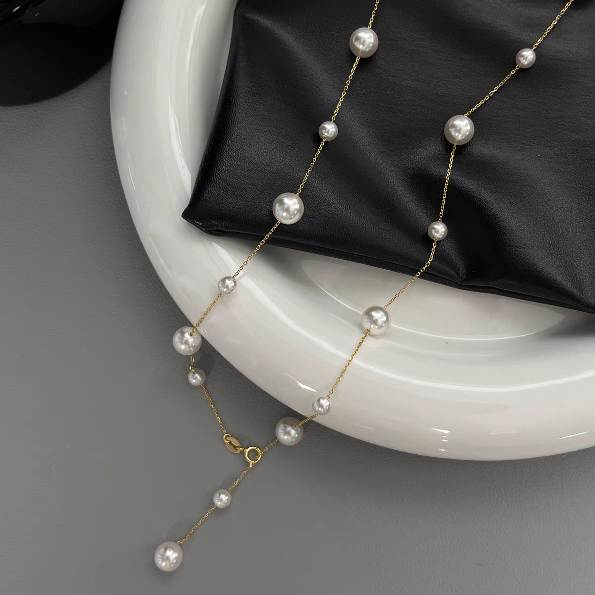 Elegant Long Pearl Necklace