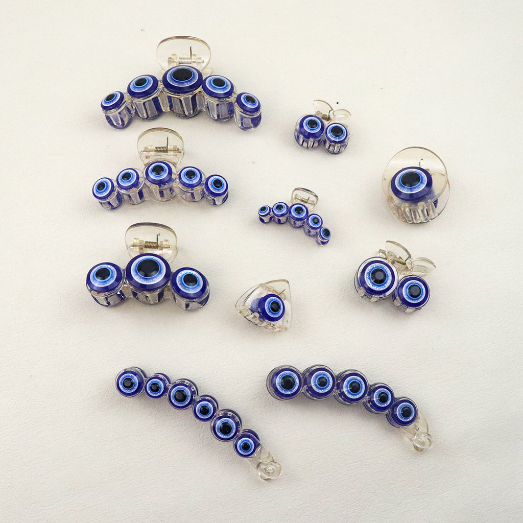 Blue Devil's Eye Hair Claw Headdress