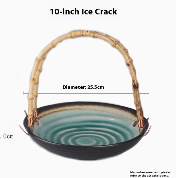 Japanese Cuisine Plate With Handle Basket Plate