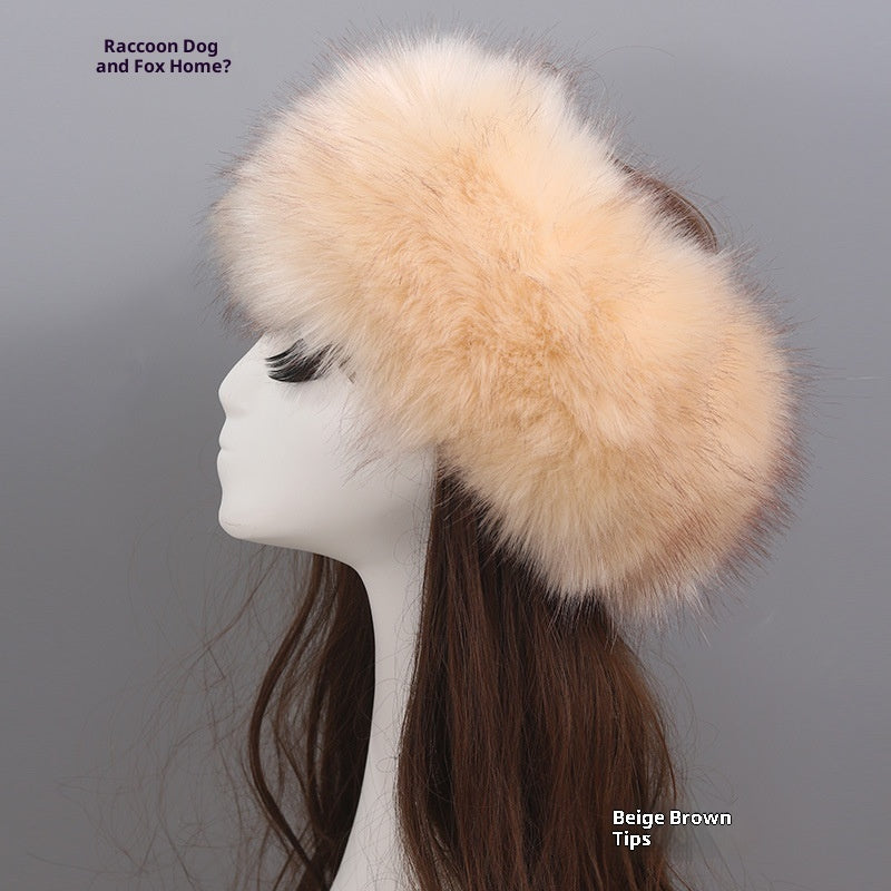 Elastic Faux Fur Fox Fur Headband For Women