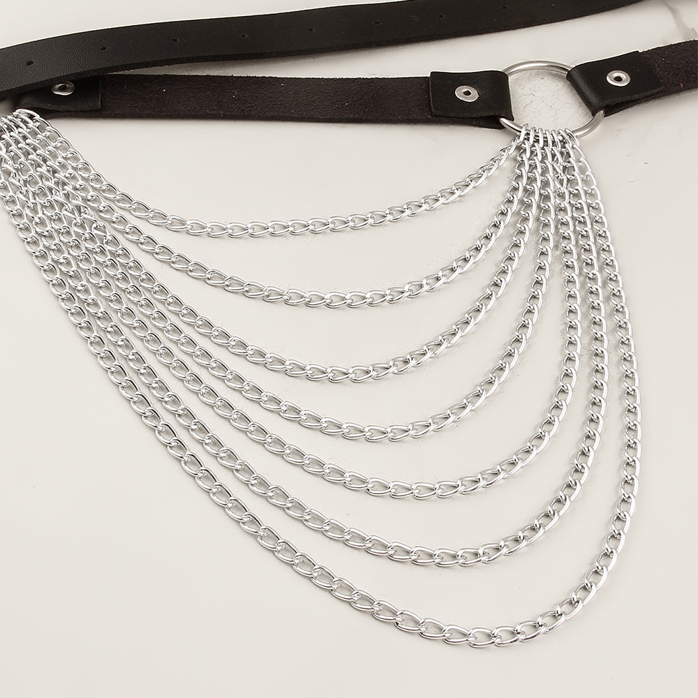 Summer Waist Chain Punk Belt Summer Belt Hot Girl Chain Hand Make Big Buckle