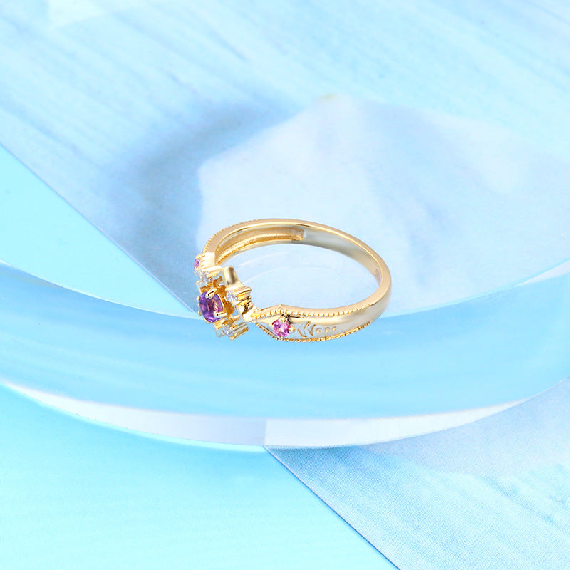 Sterling Silver Amethyst Ring Girl