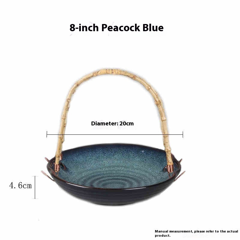 Japanese Cuisine Plate With Handle Basket Plate