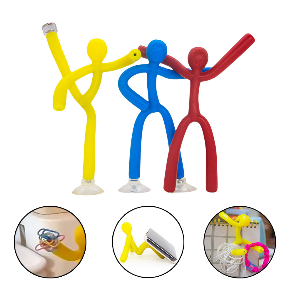 Home Decor Mini Man Refrigerator Magnets Cute Rubber Key Holder Wall Hook Towel Hanger For Office Home Fun Decoration