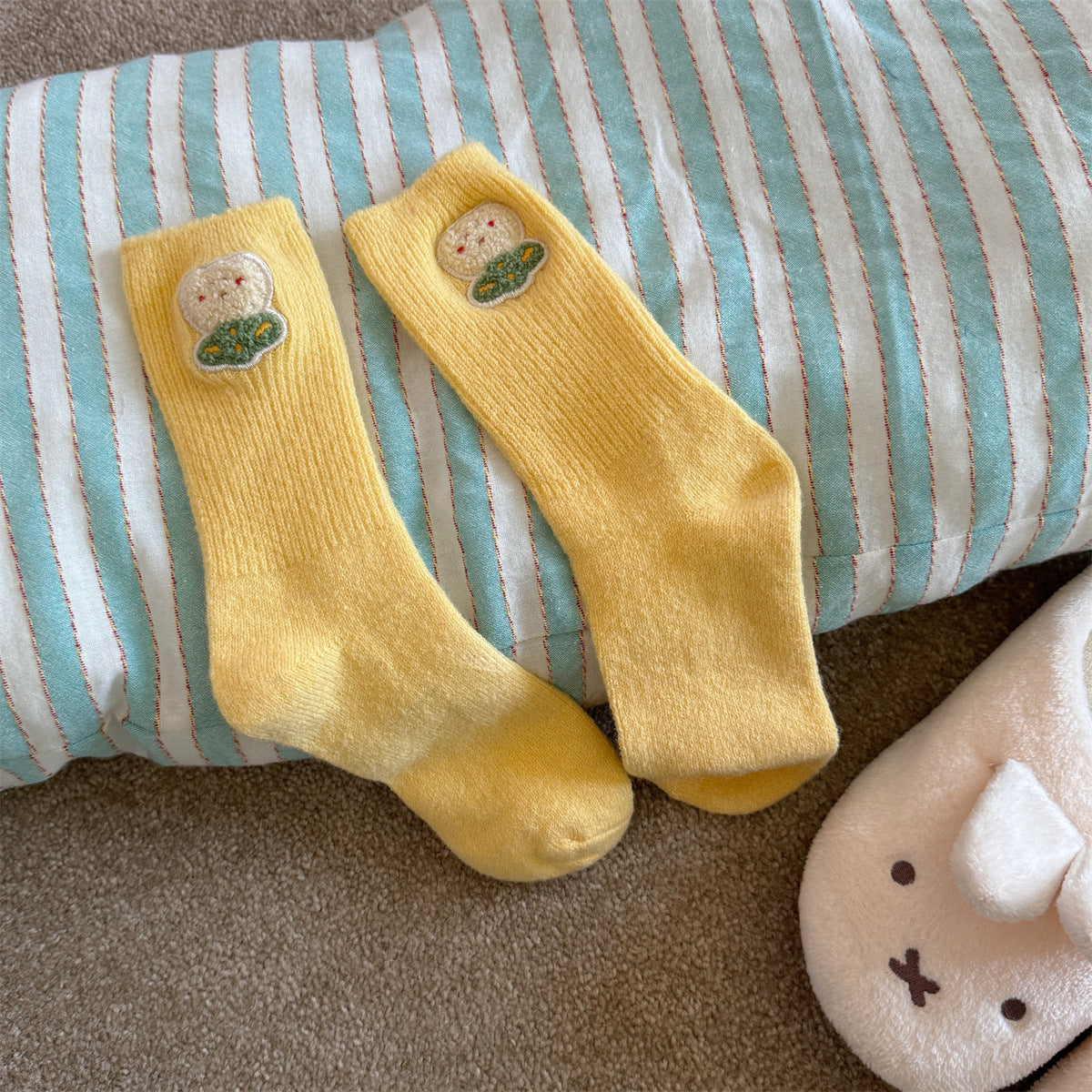 Thickened Winter Wool Socks For Warmth And Cuteness