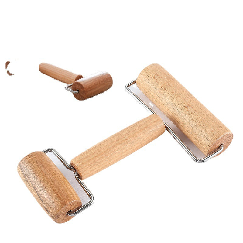 Double-ended Wooden Rolling Pin Holding Solid Wood Flour Stick Baking Utensils