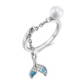 Mermaid Pearl Ring S925 Sterling Silver Adjustable Opening