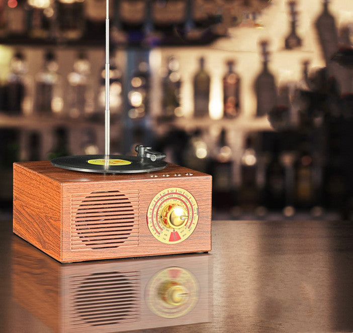 Vintage Bluetooth Speaker Wood Phonograph