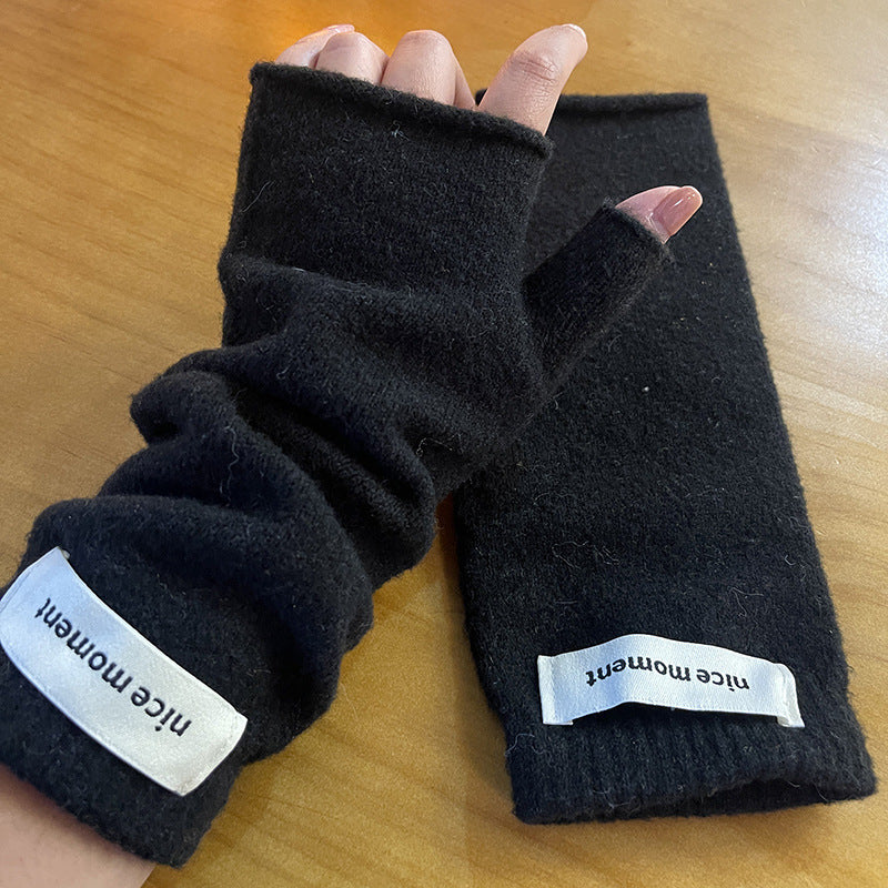 Winter Warm Faux Cashmere Knitted Fingerless Mittens