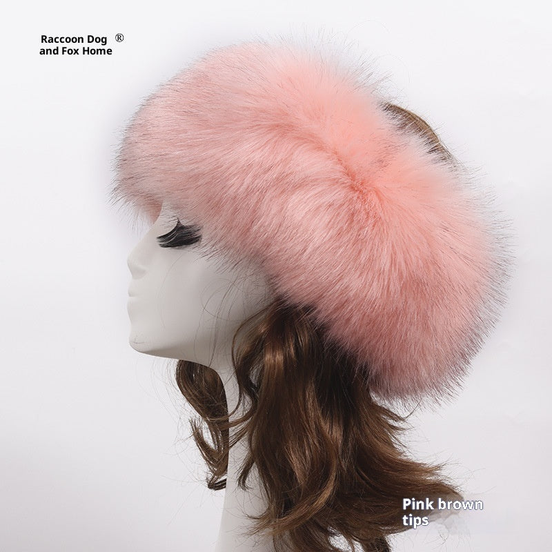 Elastic Faux Fur Fox Fur Headband For Women