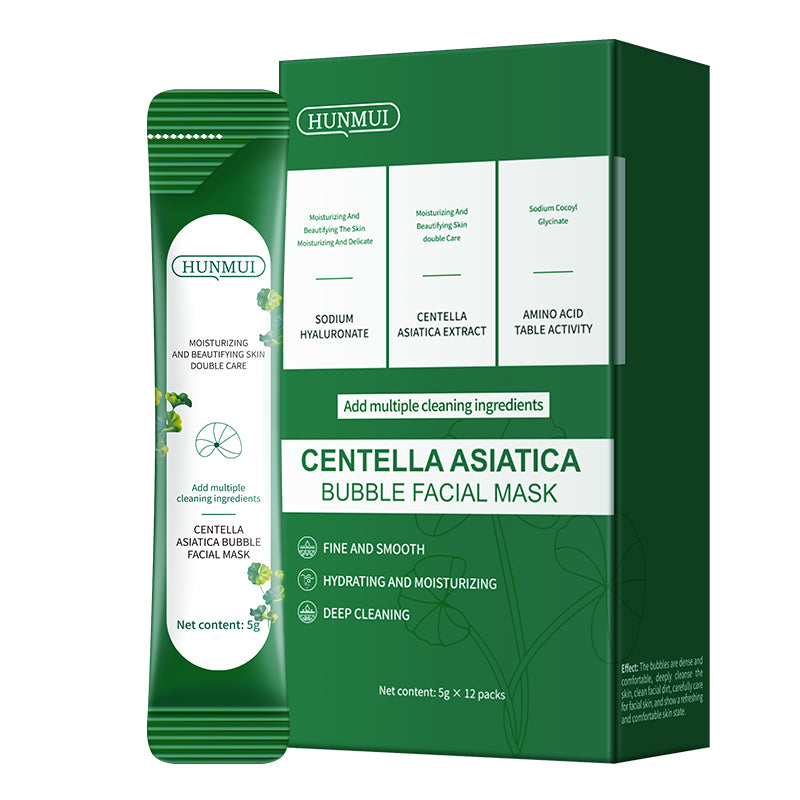 HUNMUI Centella Asiatica Bubble Face Mask 4gx12 Packs