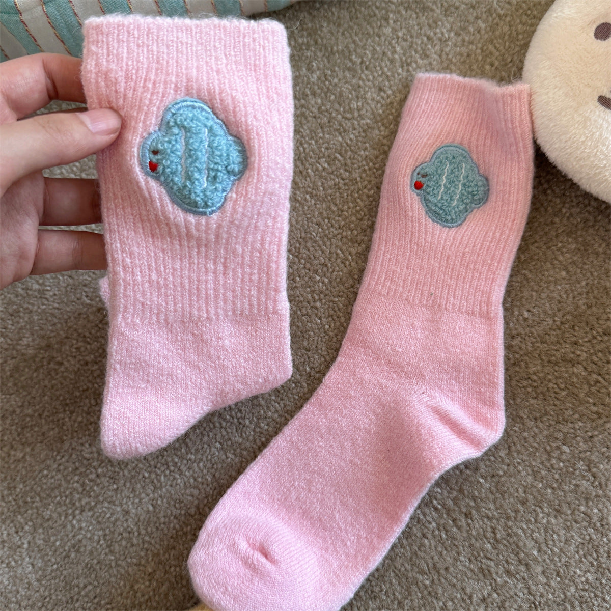 Thickened Winter Wool Socks For Warmth And Cuteness