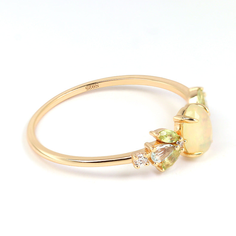 Natural Aobao Ring Horse Eye Olivine High-grade Feeling